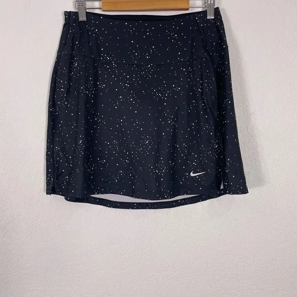 Nike‎ Dri-Fit Black with White Dot Print Golf Skort Size Small